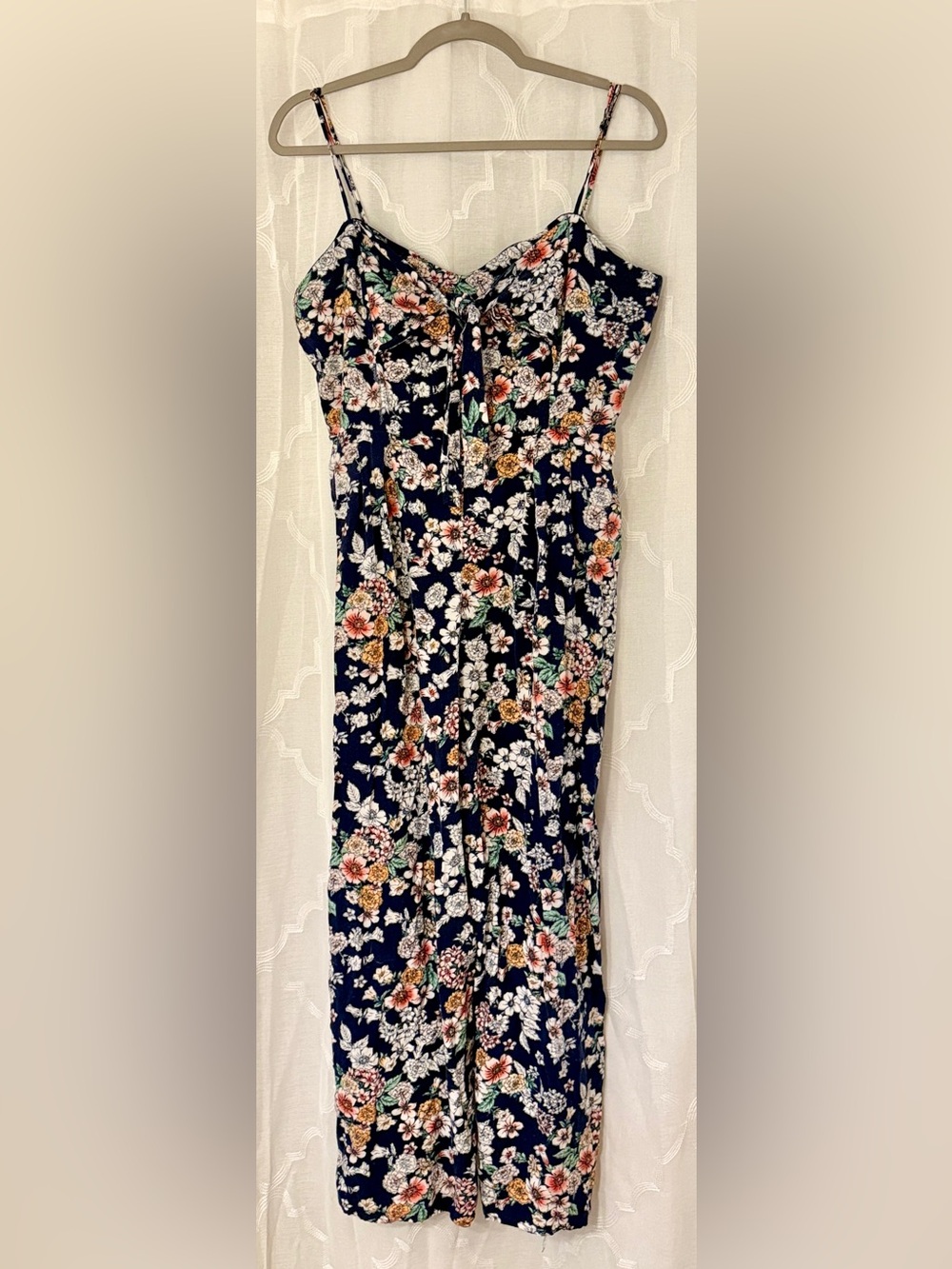 Melrose and Market XL Floral Wide Leg Jumpsuit | Spaghetti Strap | Pockets